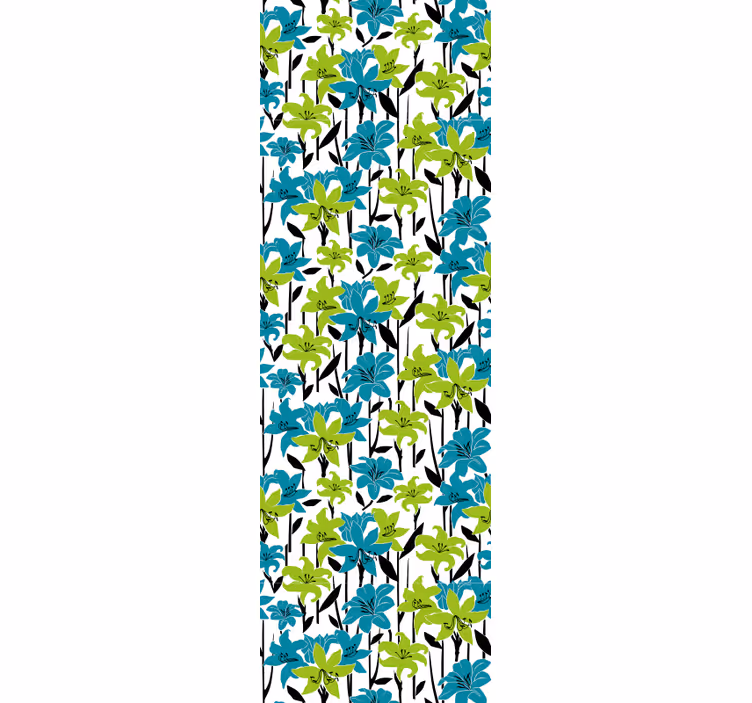 Farverig blomsterblomst blomster tapet - TenStickers