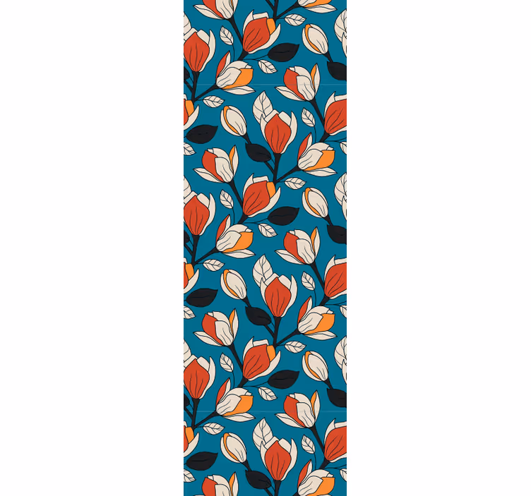 Blomstret baggrund blomster tapet - TenStickers