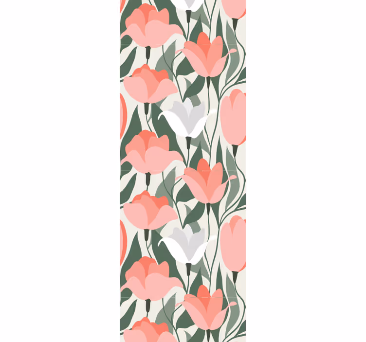 Botanisk tulipanmønster blomster tapet - TenStickers