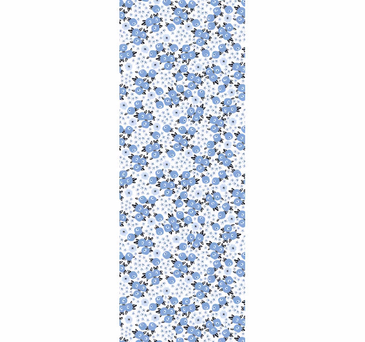 Vintage gamle blå blomster tapet - TenStickers
