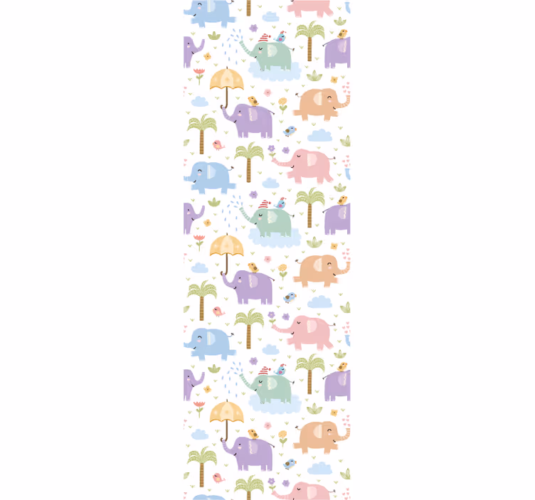Elefant legetid baby tapet - TenStickers
