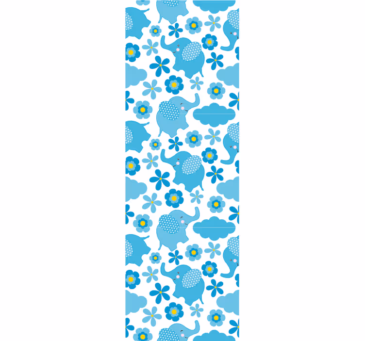 Elefantblomstermønstre baby tapet - TenStickers