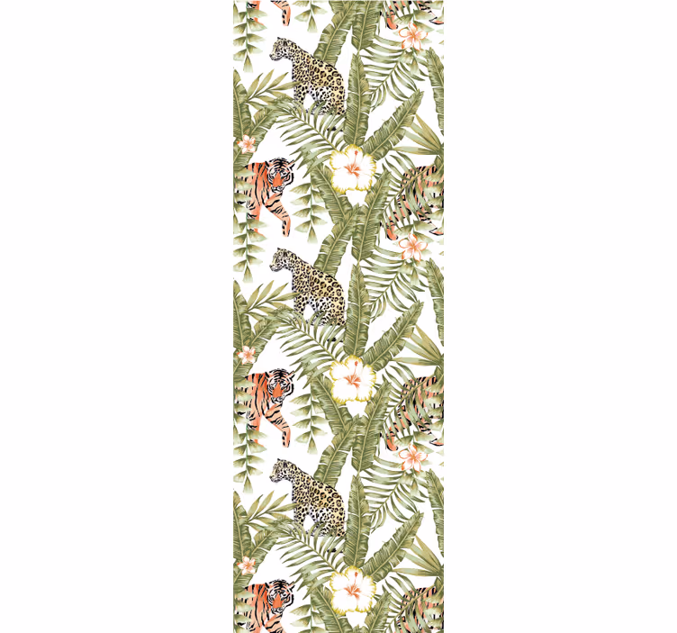 Tropisk junglefauna tapet med dyr - TenStickers
