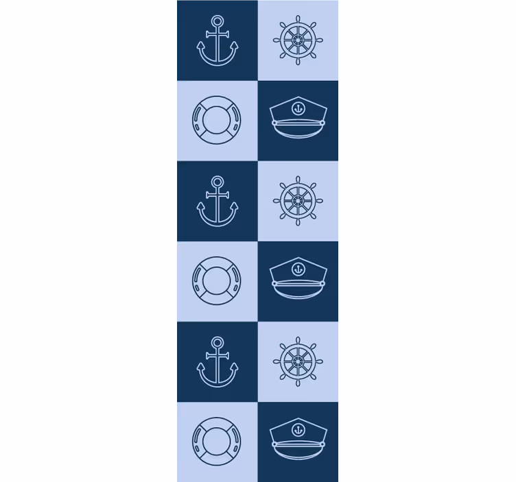 Marine symboler fliser køkken tapet - TenStickers
