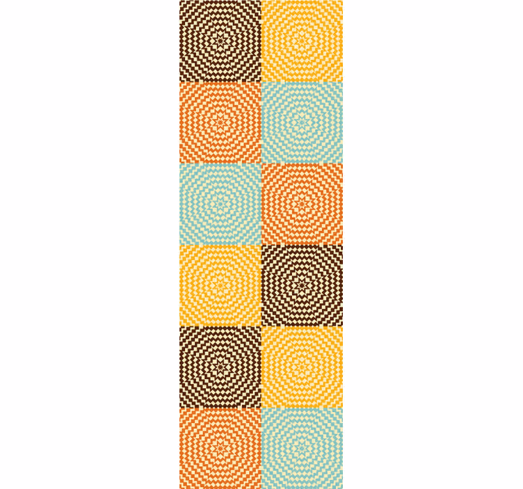 Geometriske spiral firkanter geometrisk tapet - TenStickers