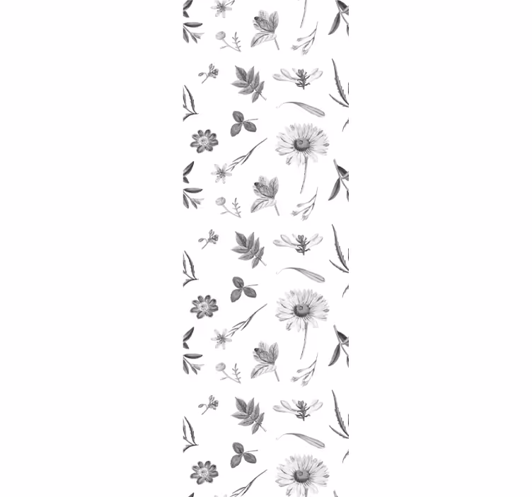 Blomsterskitser blomster tapet - TenStickers