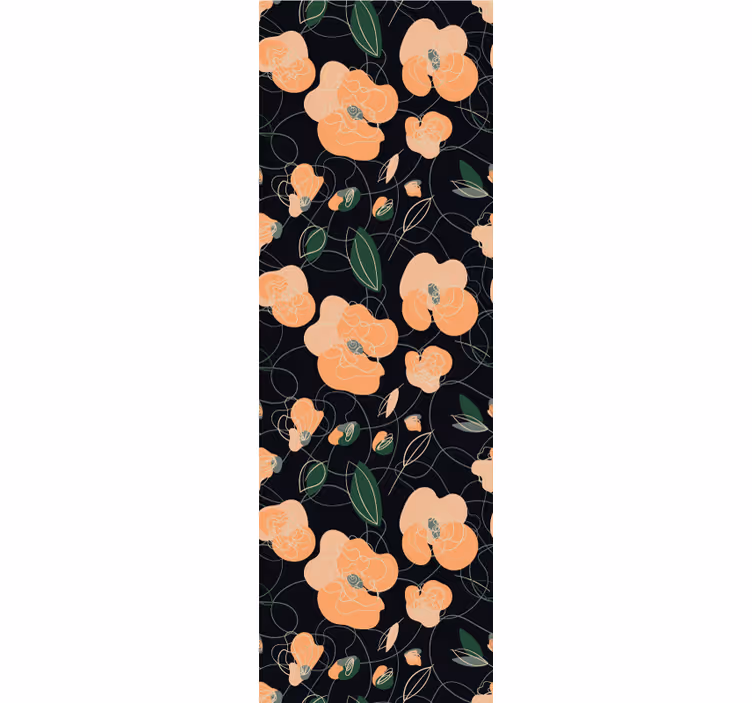 Botanisk blomstringsmønster blomster tapet - TenStickers