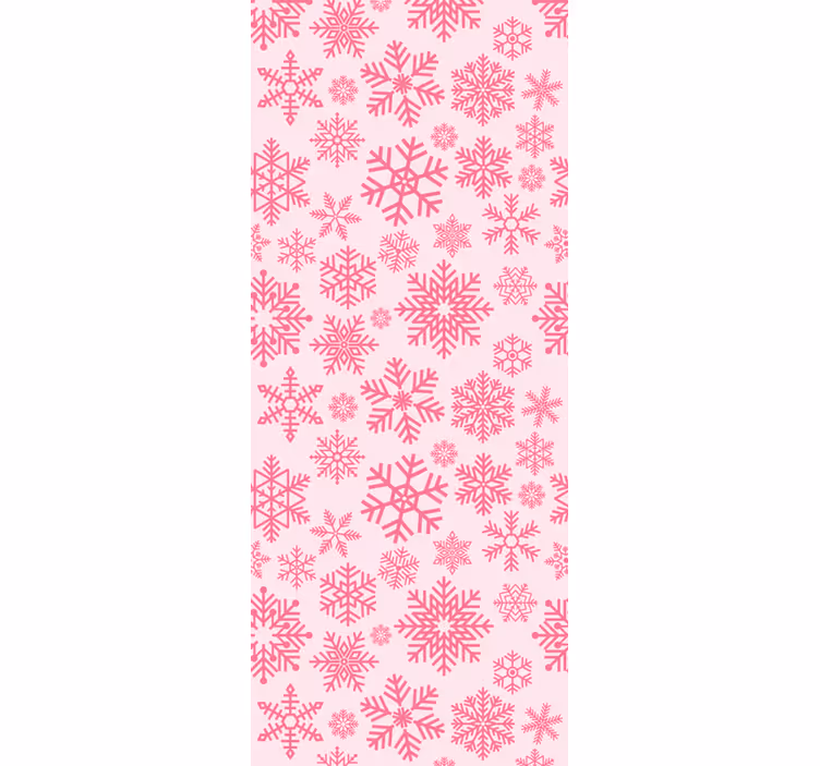 Pink snefnug mønster juletapet - TenStickers