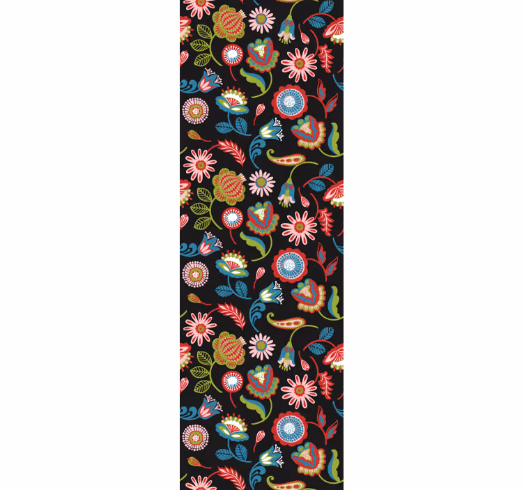Folkelige blomstermotiv blomstret tapet - TenStickers