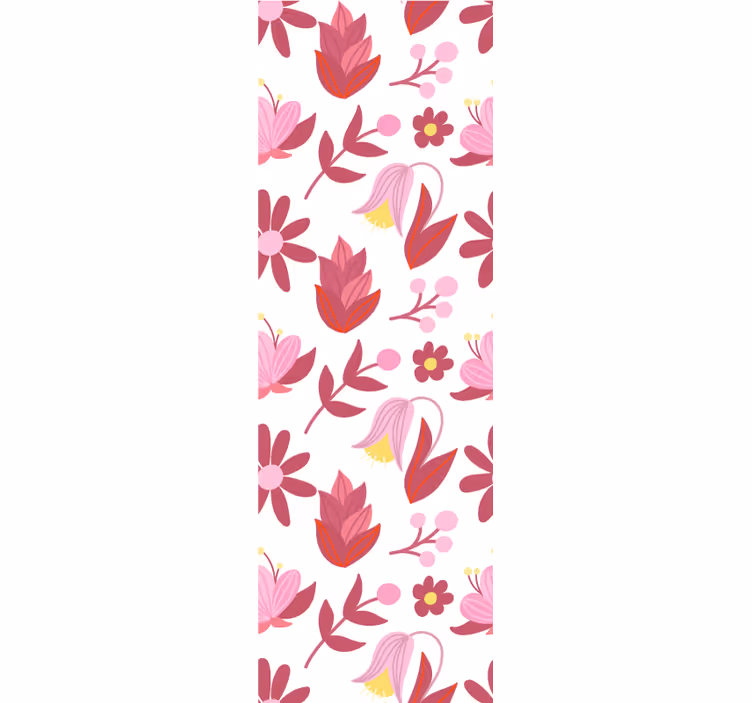Pink buket arrangement blomstret tapet - TenStickers