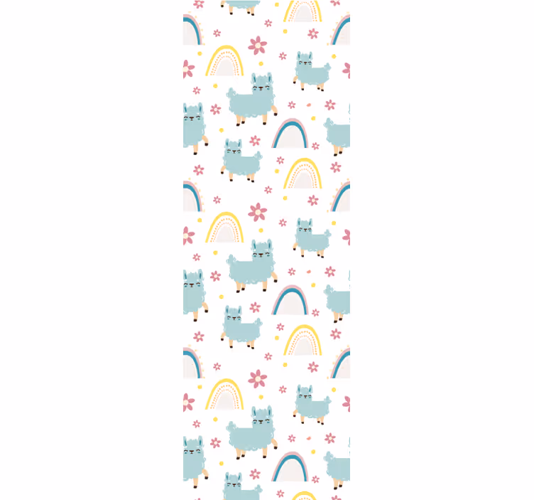 Alpaca regnbue mønster baby tapet - TenStickers