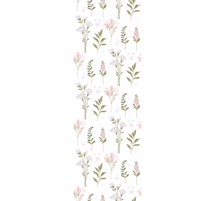 Blomstret elegance mønster blomster tapet - TenStickers