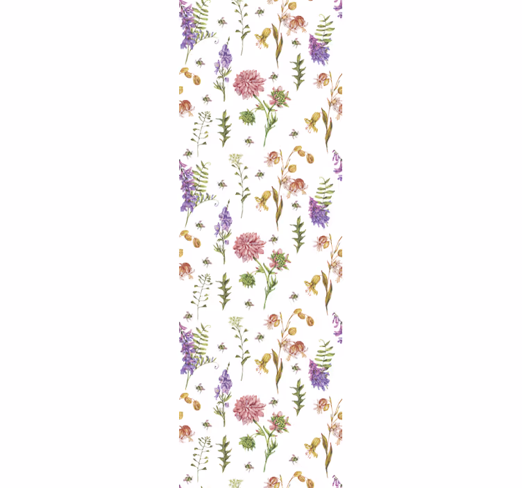 Flerfarvede blomstrede tapet - TenStickers