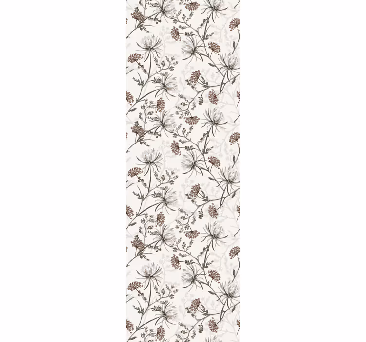 Botaniske tryk blomster tapet - TenStickers