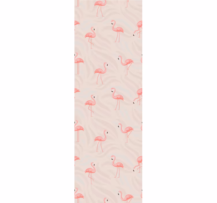 Flamingo ensemble tapet med dyr - TenStickers