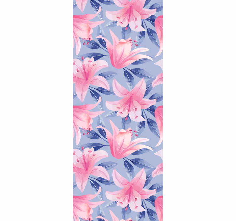 Elegant liljemønster blomstret tapet - TenStickers