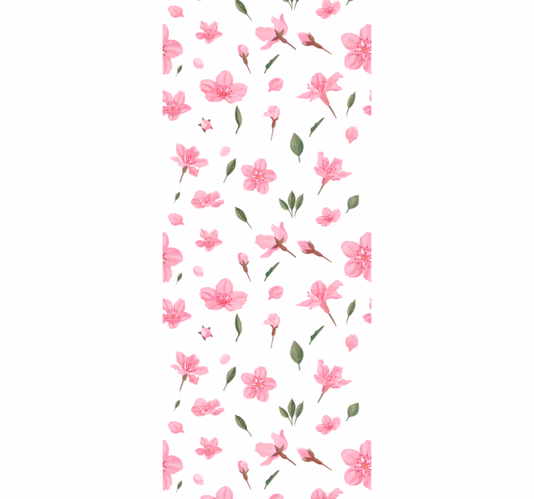 Lyserøde blomstermønster blomster tapet - TenStickers