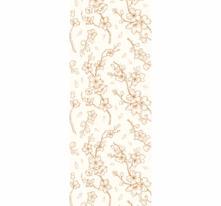 Blomstergren design blomster tapet - TenStickers