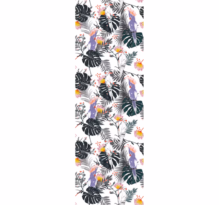 Tropisk fugleflora natur tapet - TenStickers