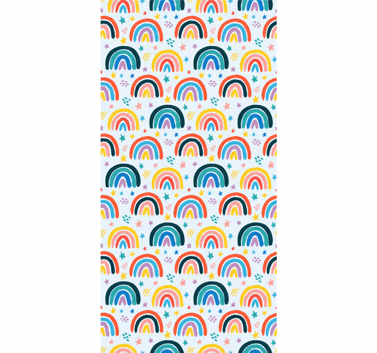 Regnbue sommerfugl collage tapet børneværelset - TenStickers