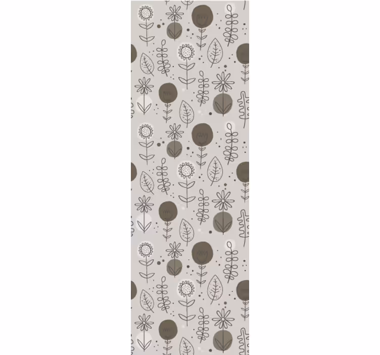 Blomsterskitse motiver blomster tapet - TenStickers
