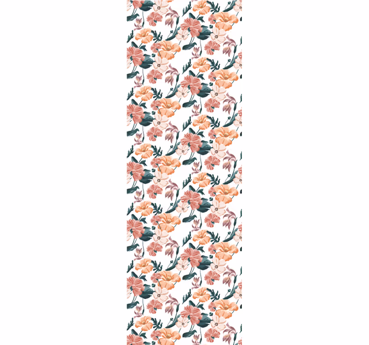 Blomstergentagelse blomster tapet - TenStickers