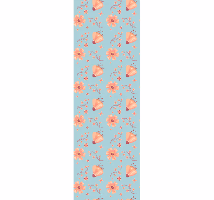 Blomster tapet sommerfugl blomster mønster - TenStickers