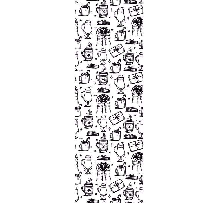 Festlige skitser juletapet - TenStickers