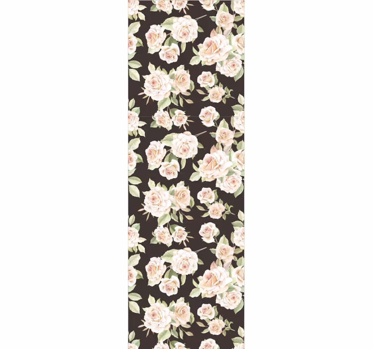 Blomstrende roser blomster tapet - TenStickers
