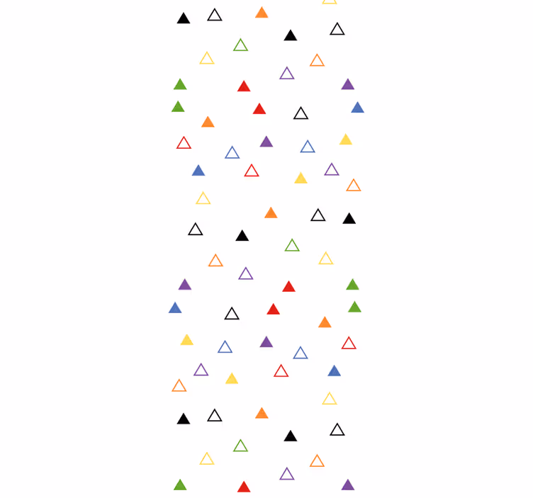 Farverigt trekantet motiv geometrisk tapet - TenStickers