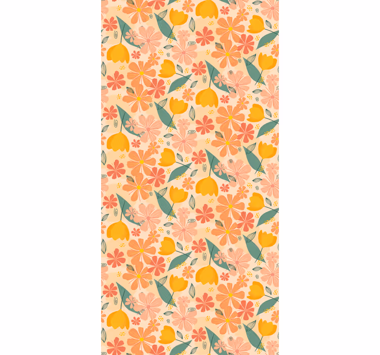 Citrus blomstermotiv blomster tapet - TenStickers