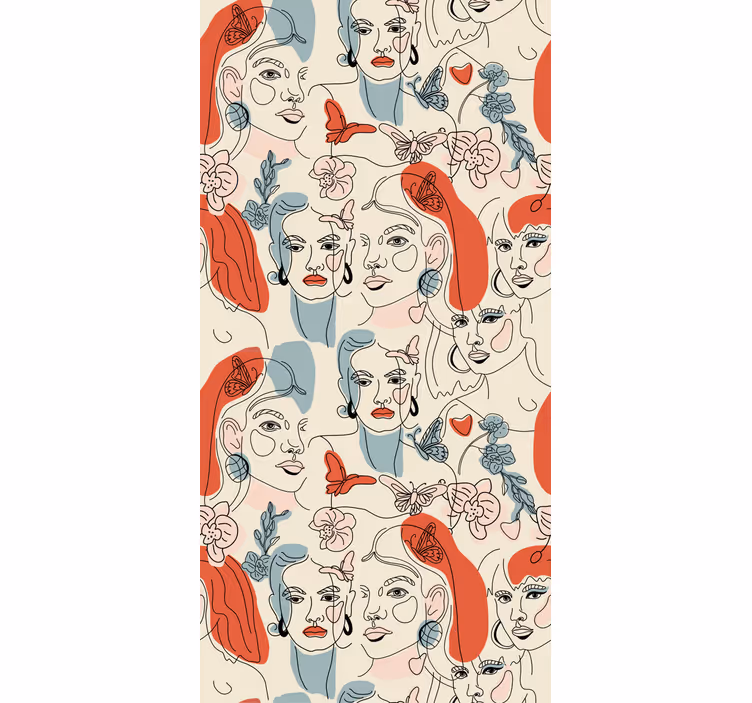 Feminin stregkunst tapet kunst - TenStickers