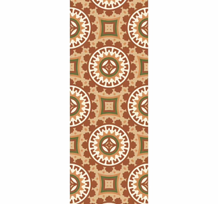 Geometrisk ornamental flise tapet - TenStickers