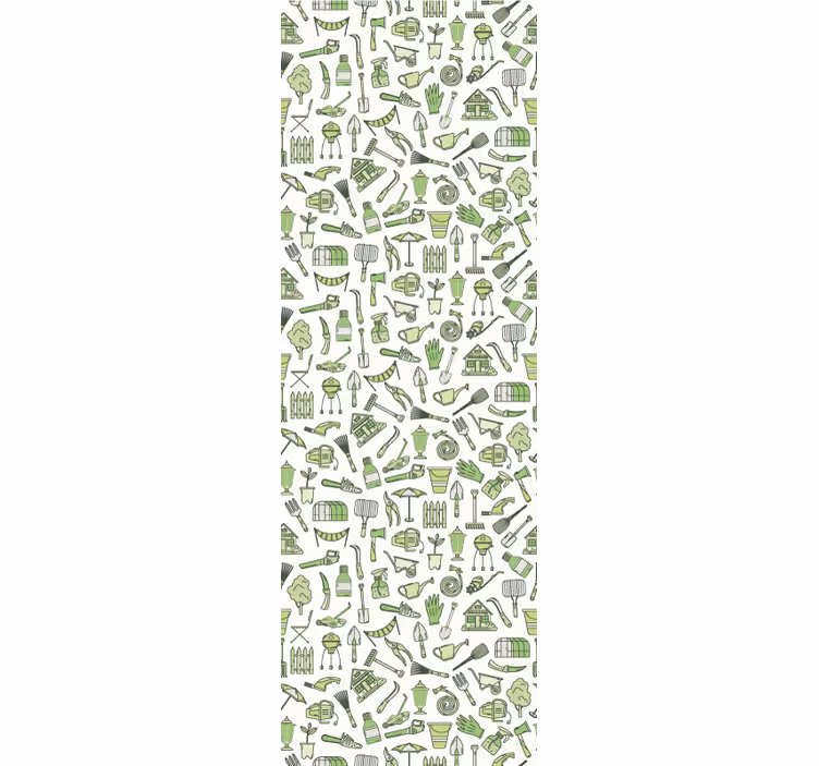 Grøn tapet med tema om urban gardening - TenStickers