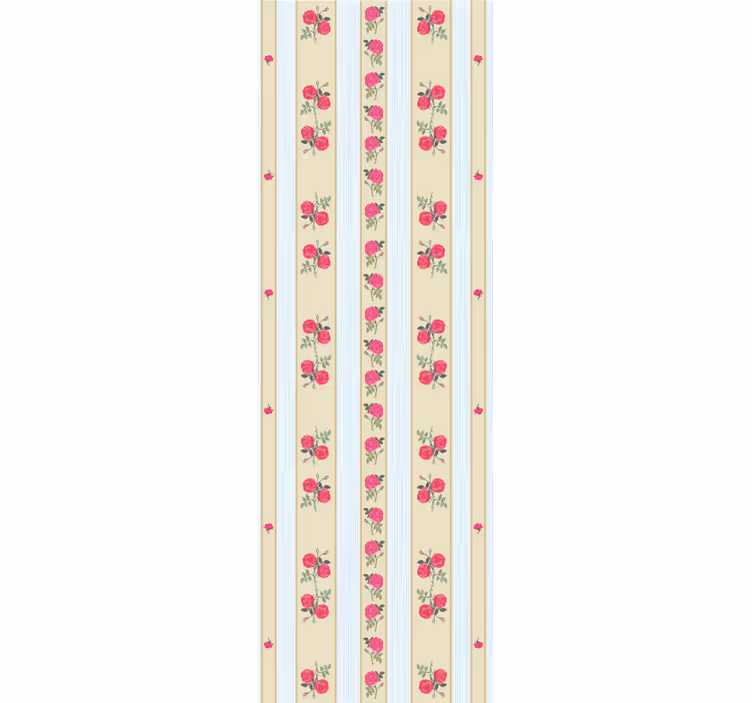 Blomstret stribet elegance stribet tapet - TenStickers