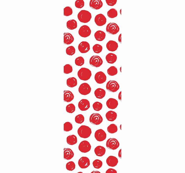 Blomstret prikmønster blomster tapet - TenStickers