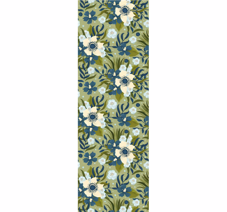 Blomstret ro blomster tapet - TenStickers