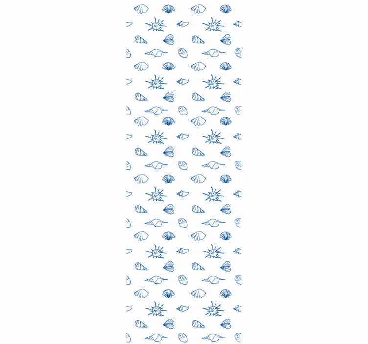 Nautisk skitse motiv tapet med fisk - TenStickers
