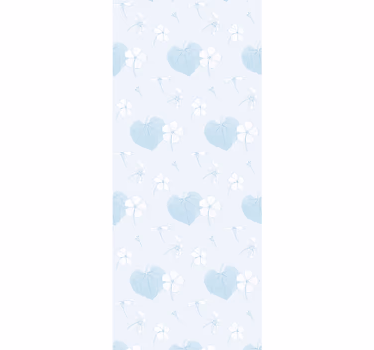 Blåt blidt motiv blomster tapet - TenStickers