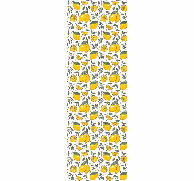 Citroner og blomster tropisk køkken tapet - TenStickers