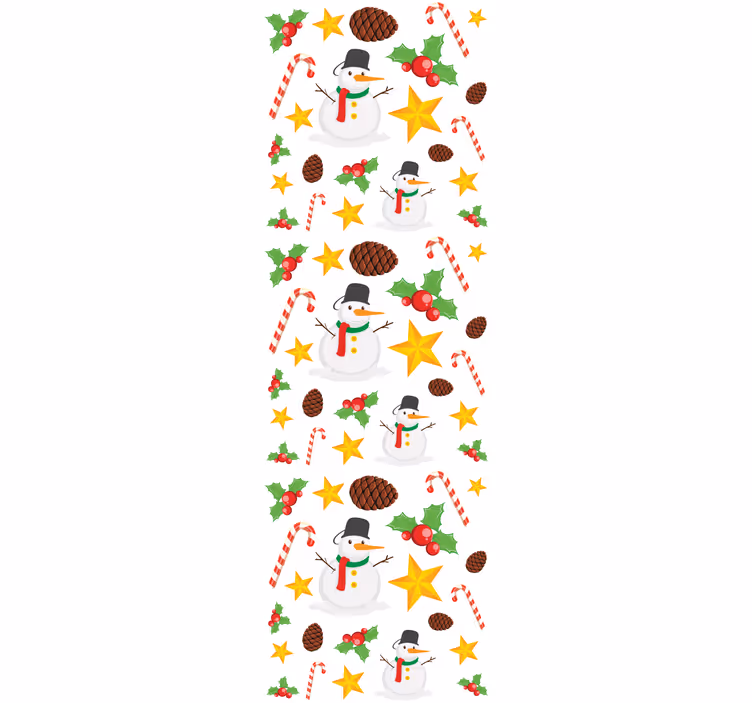 Festligt snemandsmønster juletapet - TenStickers