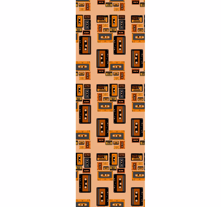 80'er kassettemønster vintage tapet - TenStickers