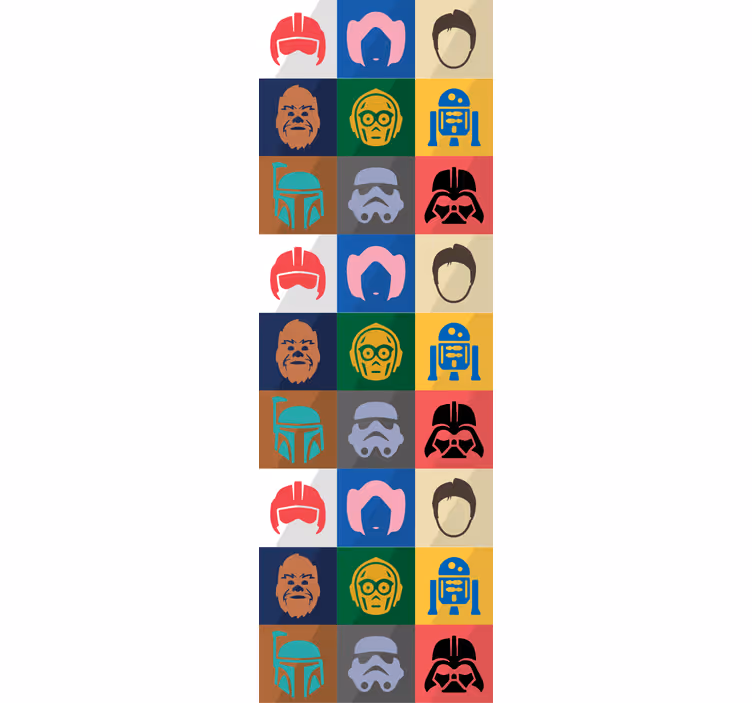 Ikonisk karaktergitter tapet kunst - TenStickers