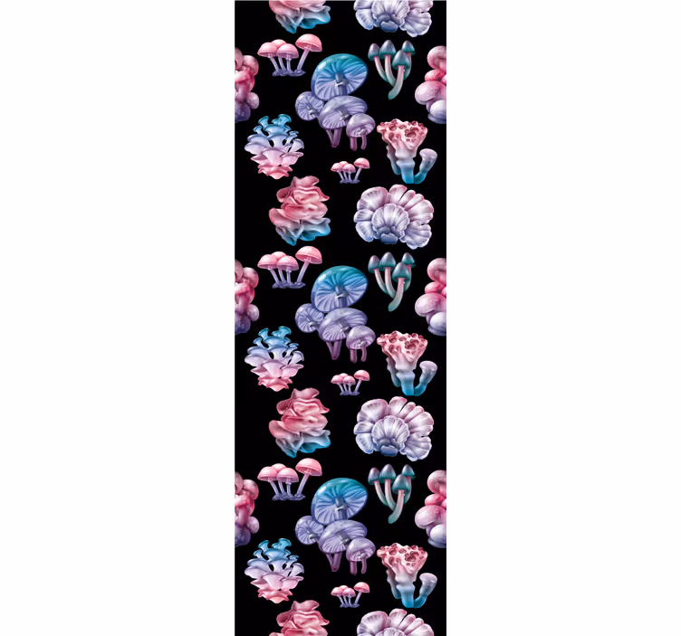 Blomstersvampe fantasi tapet kunst - TenStickers