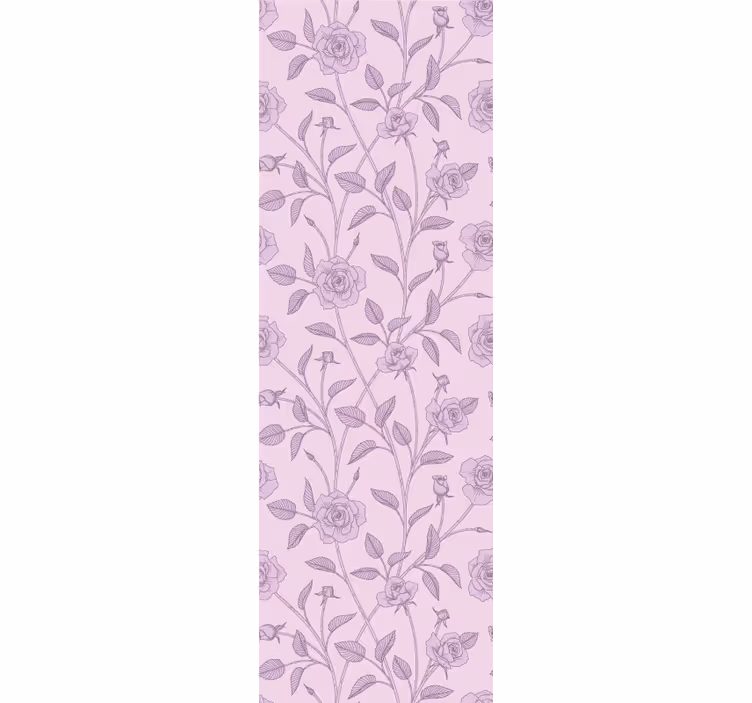 Lilla oliemaleri vintage roser tapet - TenStickers