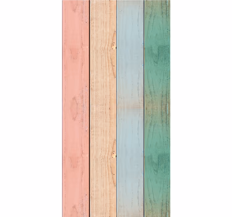 Pastel planke mønstre tapet træer - TenStickers