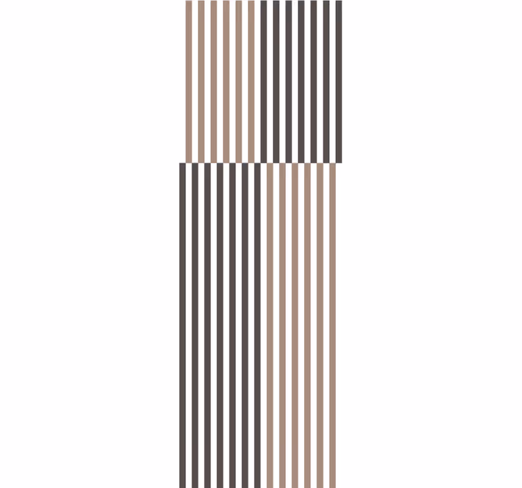 Stilfuldt beige og brunt design stribet tapet - TenStickers