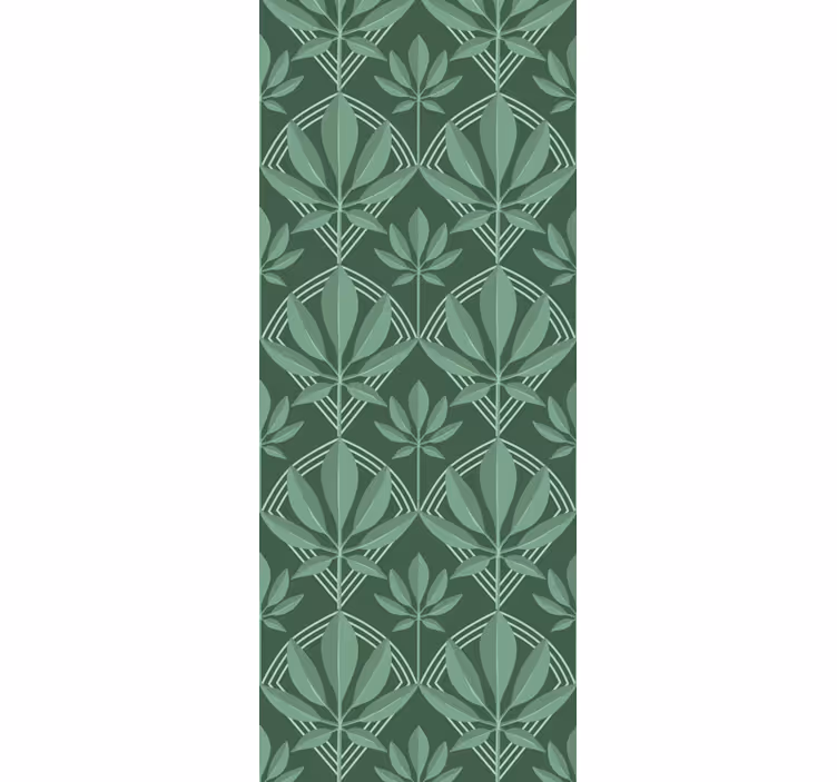 Art deco lille flaske grønne blade tapet - TenStickers