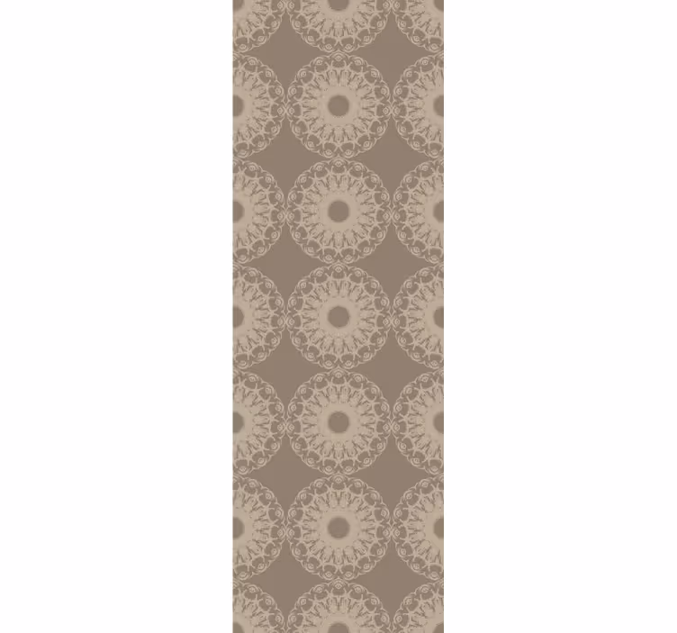 Indviklet beige cirkulært mønster dekorativt tapet - TenStickers
