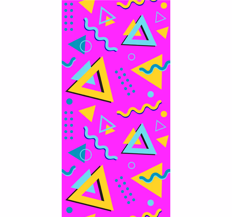 Retro pink mønster tapet med trekanter - TenStickers